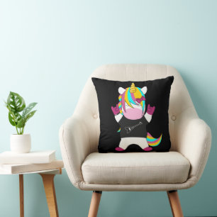 Metal Unicorn Throw Pillow