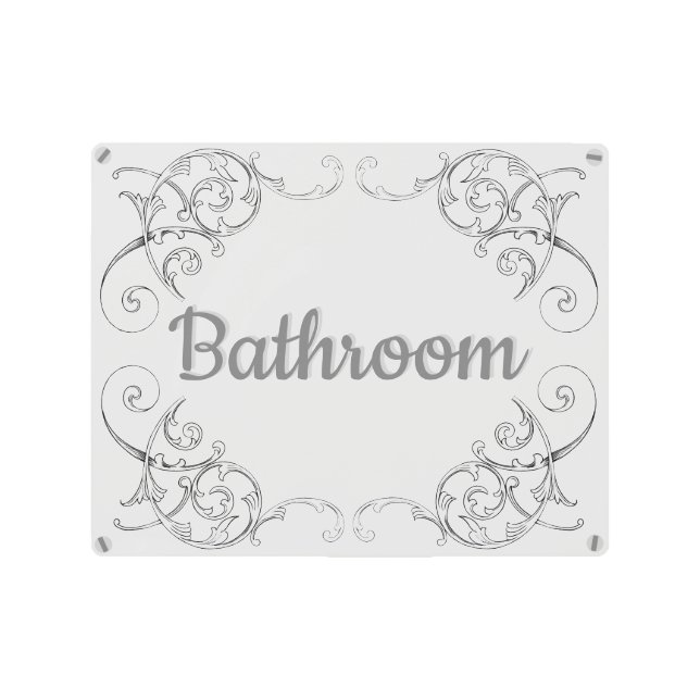 Metal Wall Art -- Bathroom Sign (Front)