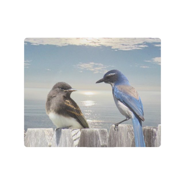 Metal Wall Art - Birds on a Fence (Front)