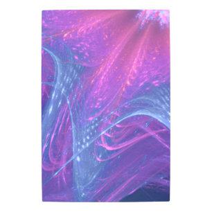 Metal Wall Art Blue Magenta Asymmetric Fractal