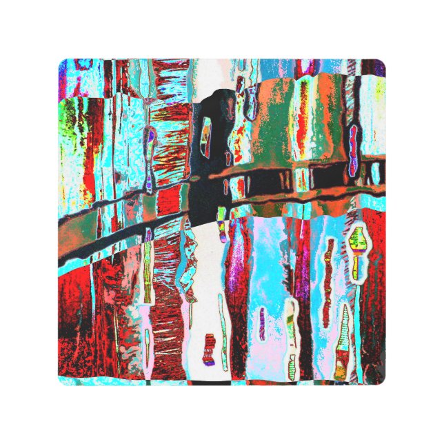 Metal Wall Art Collapse Reflection Abstract Design (Front)