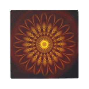 Metal Wall Art Mandala Pattern Earth Colors