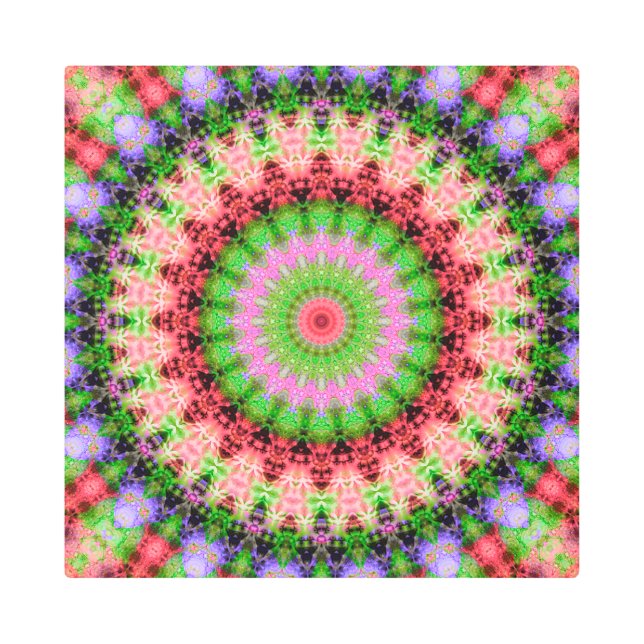 Metal Wall Art Mandala round pattern kaleidoscope  (Front)