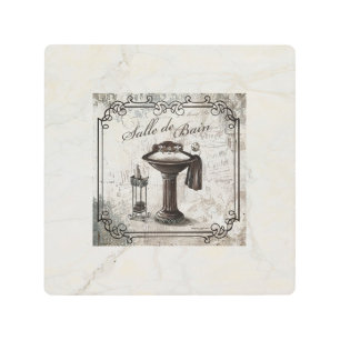 Metal Wall Art - Marble French Label Vintage