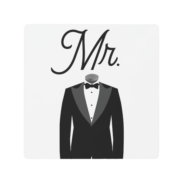 Metal Wall Art - Mr. Husband Tuxedo (Front)