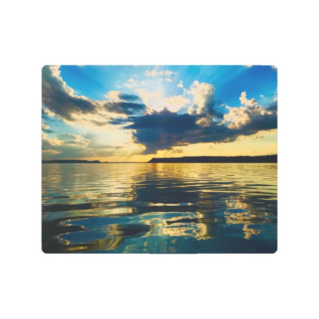 Metal Wall Art Sunset on Lake Pepin, Wisconsin (Front)
