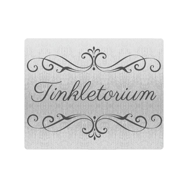 Metal Wall Art - Tinkletorium Bathroom Sign (Front)