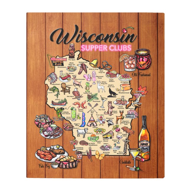 Metal Wall Art - Wisconsin Supper club (Front)