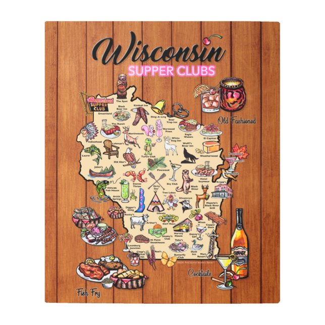 Metal Wall Art - Wisconsin Supper club (Front)