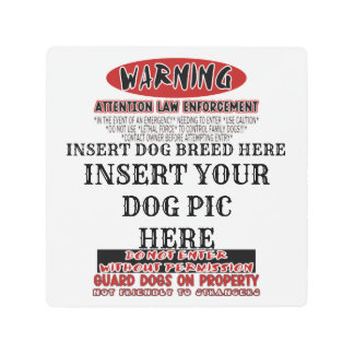 Metal Warning dog sign