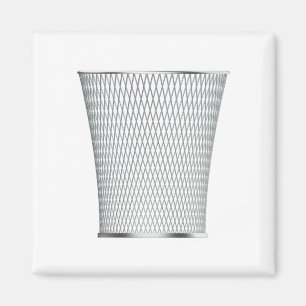 Metal wastepaper basket magnet