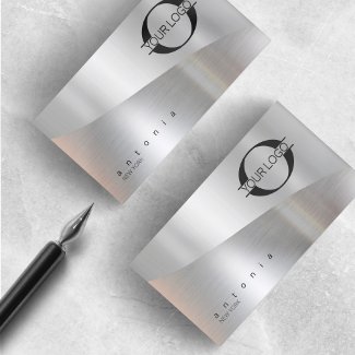 Metal Wave Logo Two-Tone Silver ID809