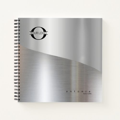 Metal Wave Logo Two_Tone Silver ID809 Notebook