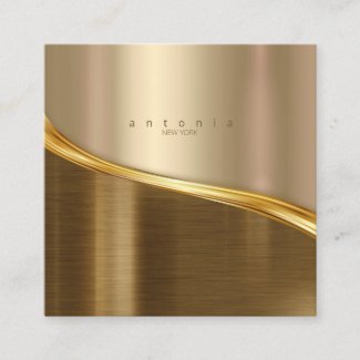 Metal Wave Two-Tone Gold Sq ID806
