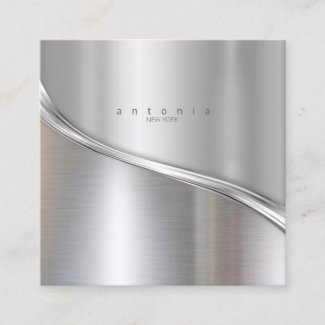 Metal Wave Two-Tone Silver Sq ID806