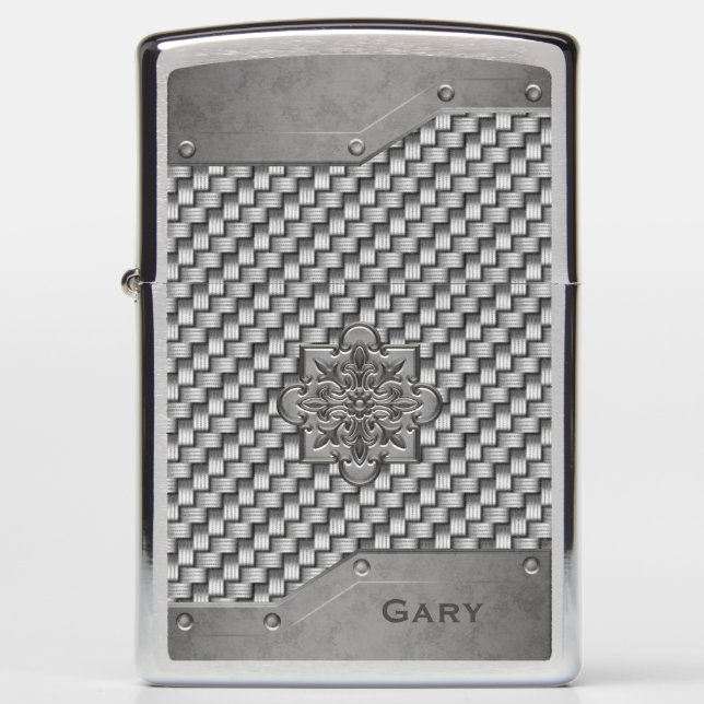 Metal Weave Look Zippo Lighter (Front)