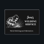 Metal Welder, Fabricator, Contractor Black & White Business Card<br><div class="desc">Professional Metal Welder,  Fabricator,  Contractor  Metal Welding,  Fabrication, </div>