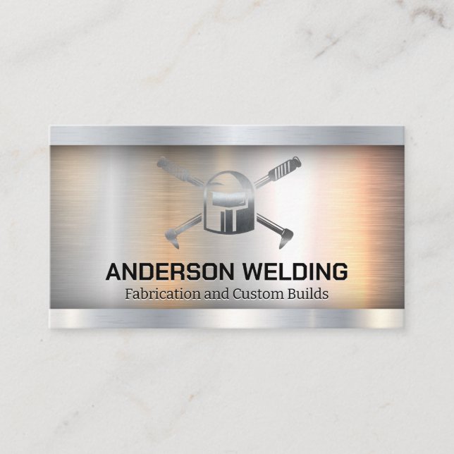 Metal Welder Logo Business Card (Front)