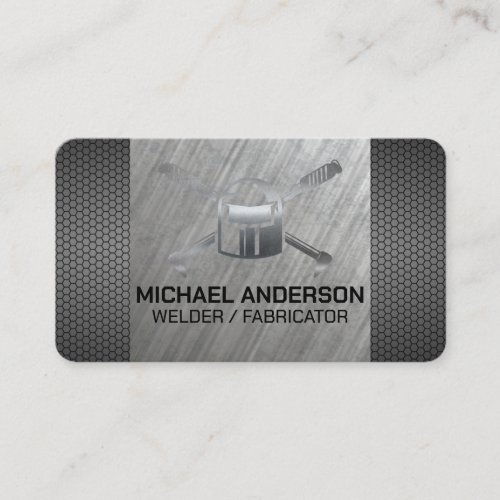 Metal Welding Helmet and Tools | Blue Collar Business Card