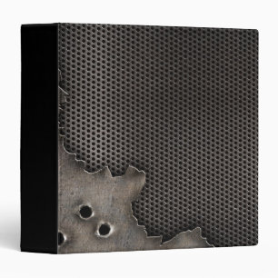 Metal with bullet holes background binder