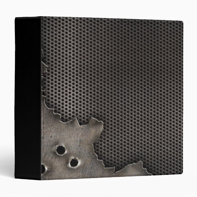 Metal with bullet holes background binder (Front/Spine)