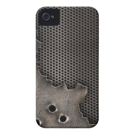 Metal With Bullet Holes Background Iphone 4 Cover
