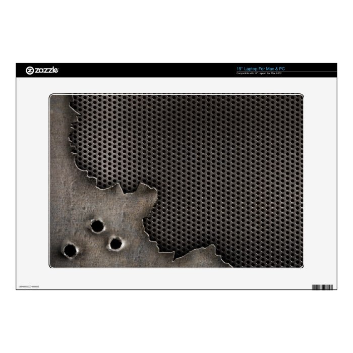 Metal with bullet holes background skin for 15" laptop