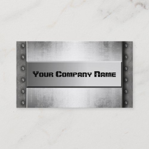 Metal With Rivets Border Business Cards