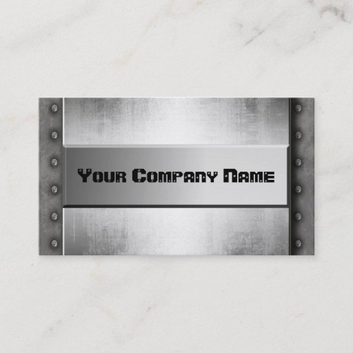 Customizable Metal With Rivets Border Business Cards