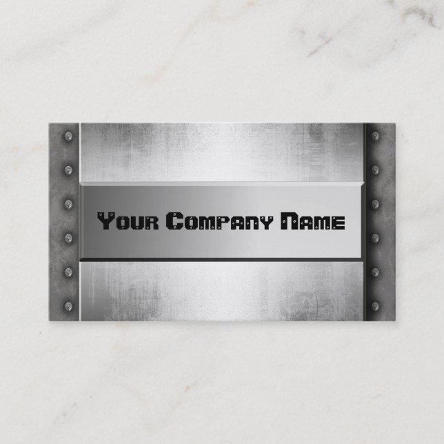 Metal With Rivets Border Business Cards (Front)