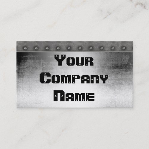 Metal With Rivets Border Business Cards