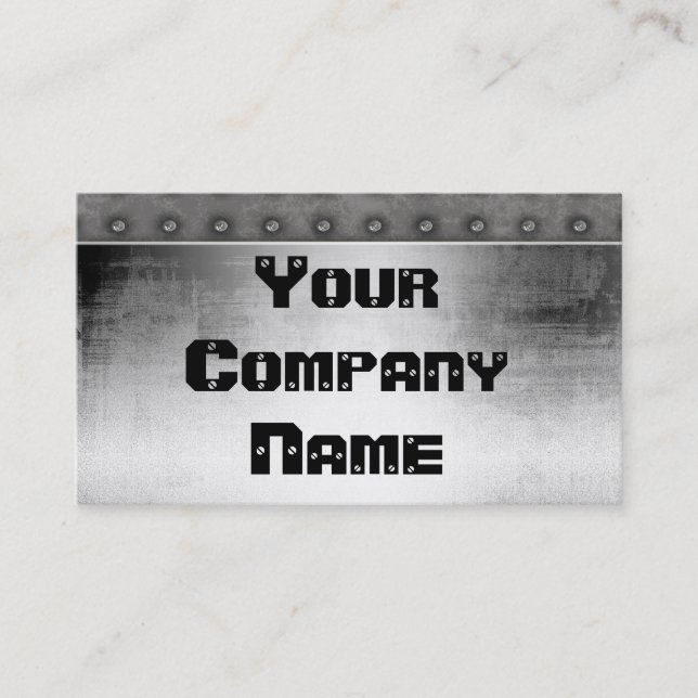 Metal With Rivets Border Business Cards (Front)