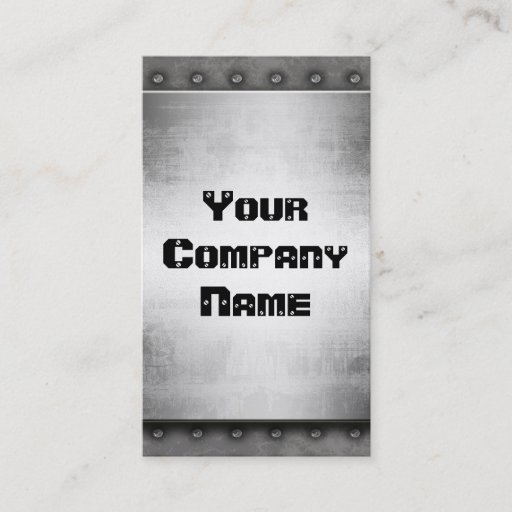Customizable Metal With Rivets Border Business Cards