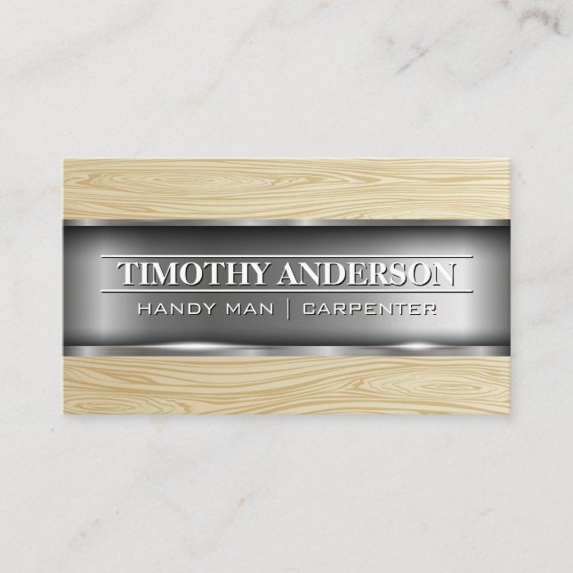 Metal Wood | Building Material Business Card (Front)