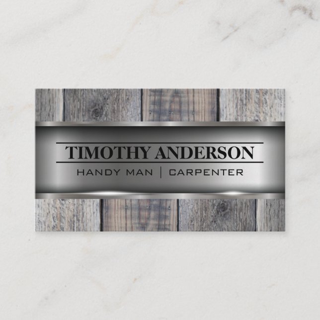 Metal Wood | Building Material Business Card (Front)