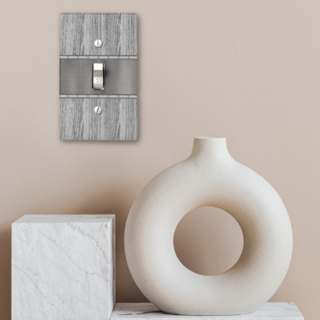 Metal Wood Textured Silver Brushed Light Switch Cover (Creator Uploaded)