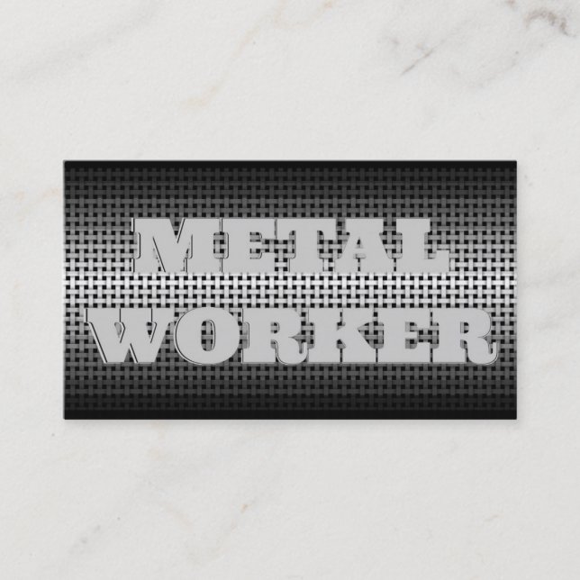 Metal Worker Stainless Steel Look Business Card (Front)