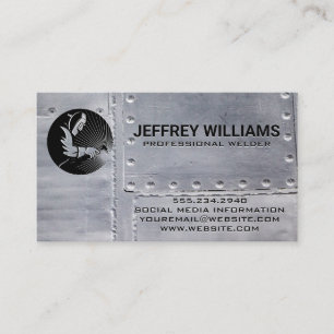 Metal Worker Welding Metal Rivets Business Card