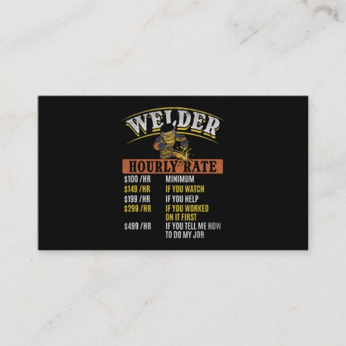 Metal Worker Welding MIG Welder Funny Welder Hourl Business Card