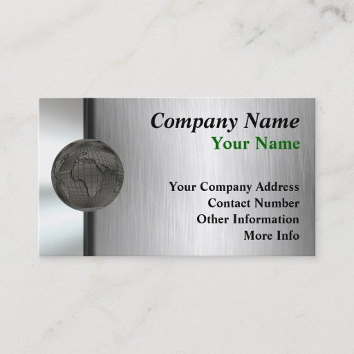 Customizable Metal World Business Cards