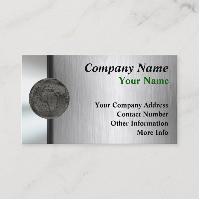 Metal World Business Cards (Front)