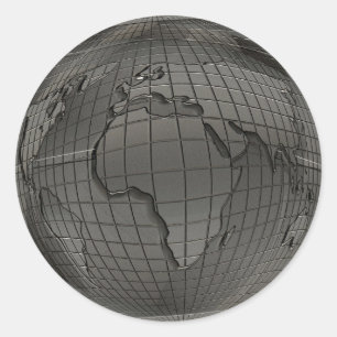 Metal World Globe Stickers