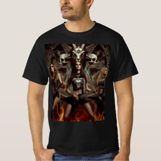Metaleras playing in hell in front of the devil T-Shirt