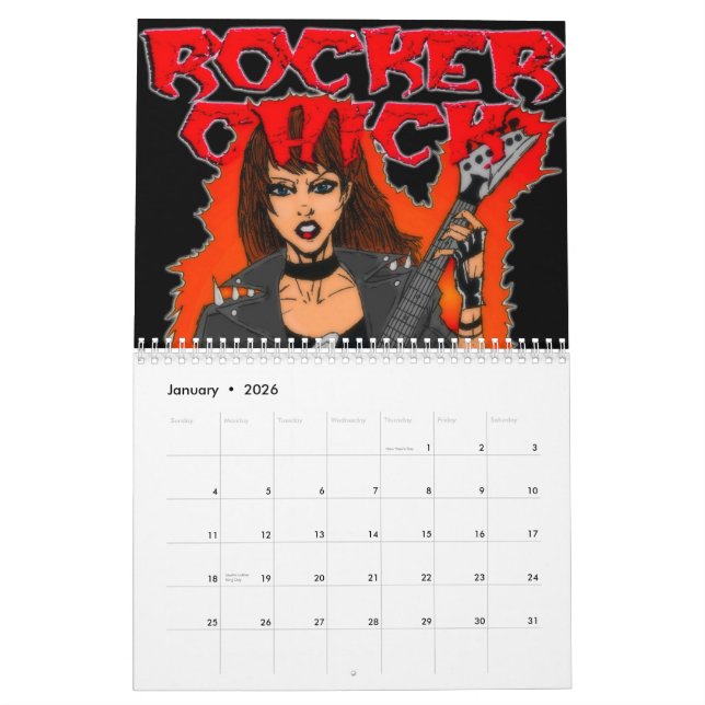 Metalhead Calender Calendar (Jan 2026)