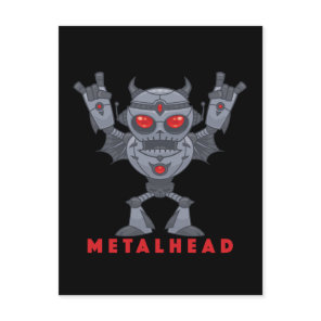Metalhead - Heavy Metal Robot Devil - With Text Postcard