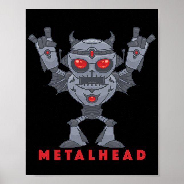 Metalhead - Heavy Metal Robot Devil - With Text Poster (Front)