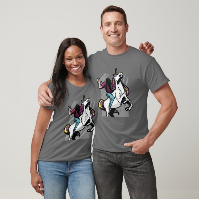 Metalhead Riding a Unicorn T-Shirt (Unisex)