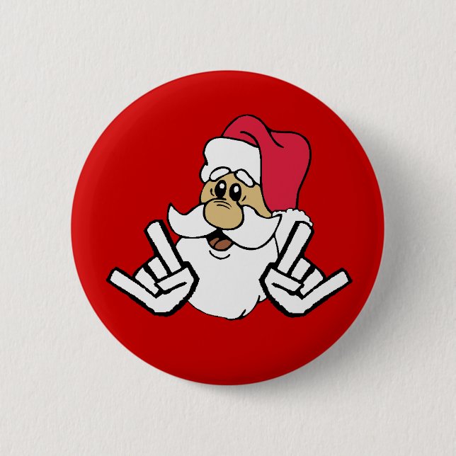 Metalhead Santa Button (Front)