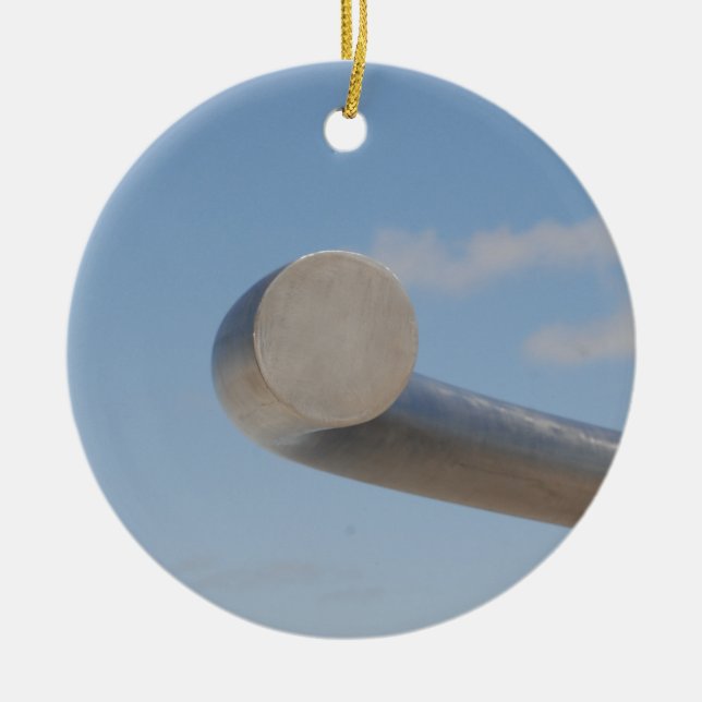 Metalic Blue Skies Ceramic Ornament (Front)