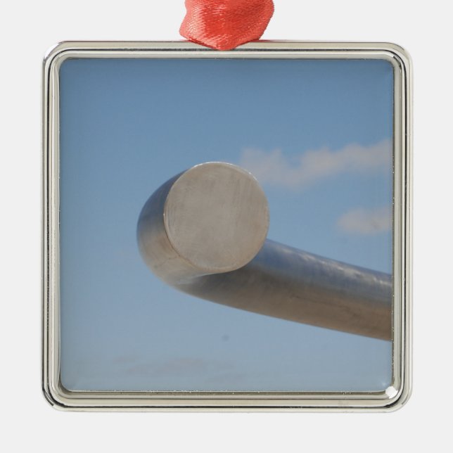 Metalic Blue Skies Metal Ornament (Front)